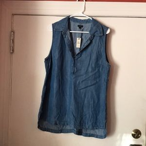 Talbots sleeveless denim tunic